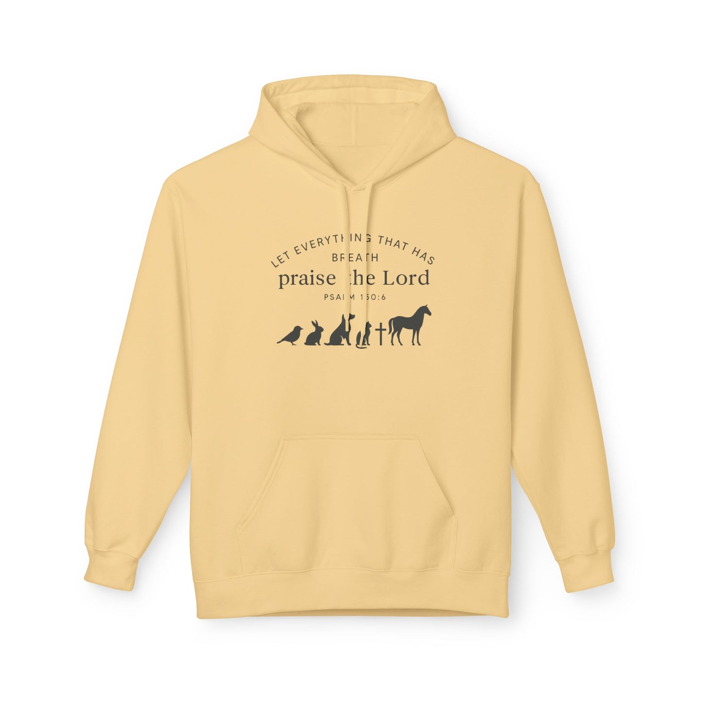 Praise the Lord Animal Silhouette Hoodie, Unisex Fleece Sweatshirt, Christian Gift, Cozy Wear, Spiritual Apparel
