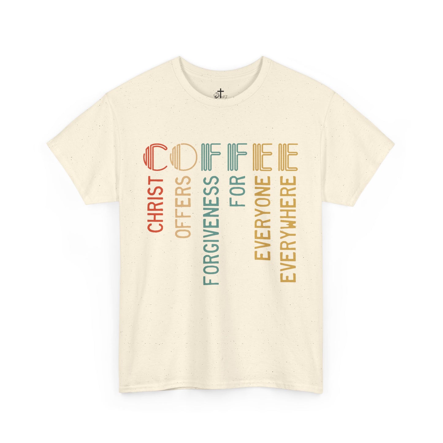 Inspirational Coffee Tee - Christ Offers Forgiveness, Unisex Heavy Cotton T-Shirt, Christian Apparel, Gift for Coffee Lovers, [...]