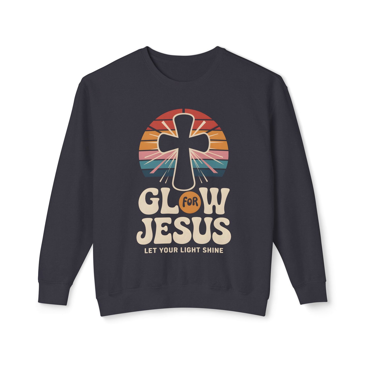 Glow for Jesus Unisex Lightweight Crewneck Sweatshirt | Faith Apparel, Christian Gift, Inspirational Wear, Religious Outfit, Casual Comfort