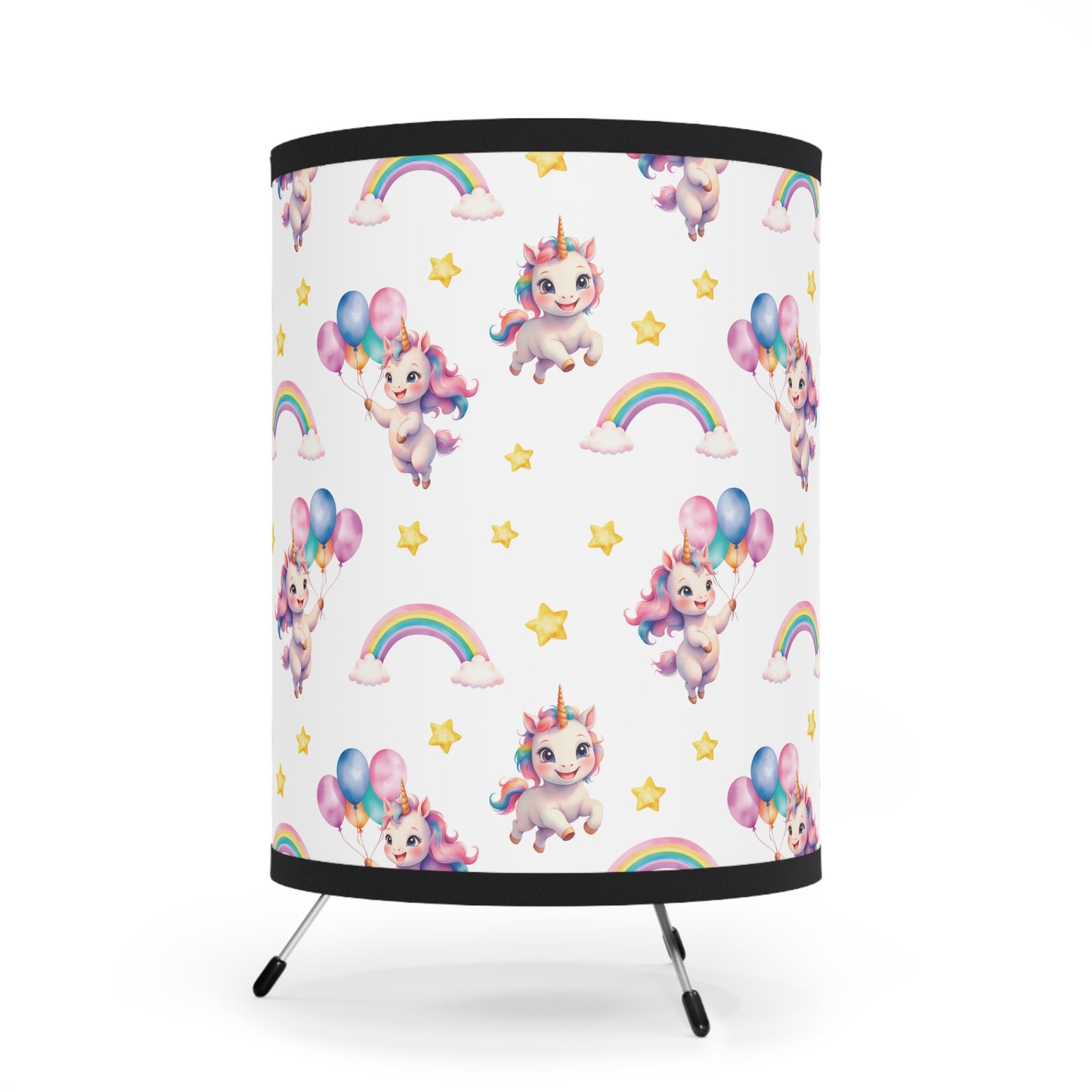 Whimsical Unicorn Tripod Lamp, Rainbow Home Decor, Kid's Room Lighting, Birthday Gift, Playroom Accent, Magical Nursery Lamp
