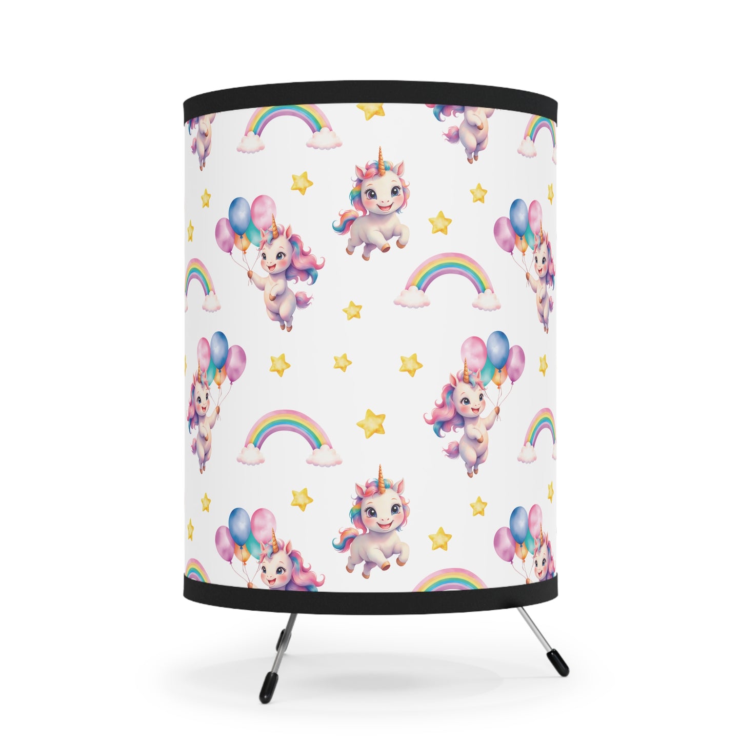 Whimsical Unicorn Tripod Lamp, Rainbow Home Decor, Kid's Room Lighting, Birthday Gift, Playroom Accent, Magical Nursery Lamp