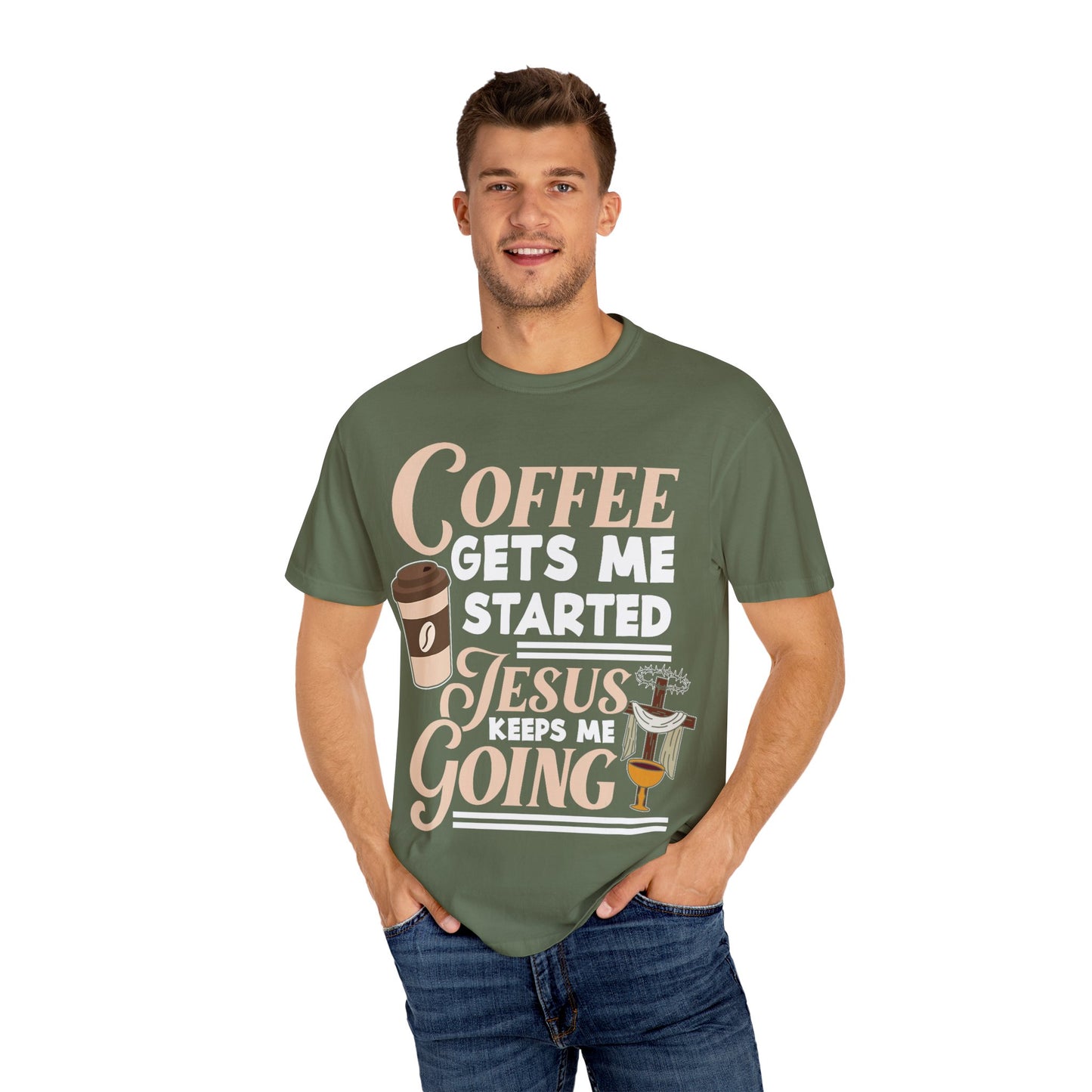 Coffee Jesus Unisex T-Shirt, Casual Graphic Tee, Christian Shirt Gift, Relaxed Fit Top, Gift for Coffee Lovers