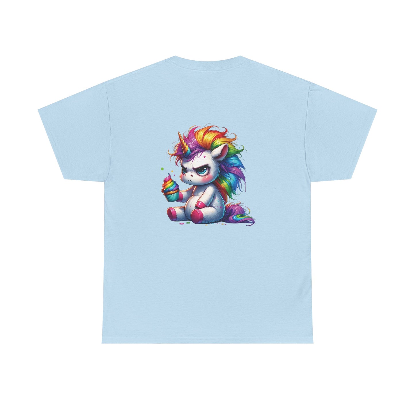 Rainbow Unicorn Heavy Cotton Tee | Fun Gift for Kids, Pride Month Apparel, Cute Animal T-shirt, Birthday Present, Summer Fashion