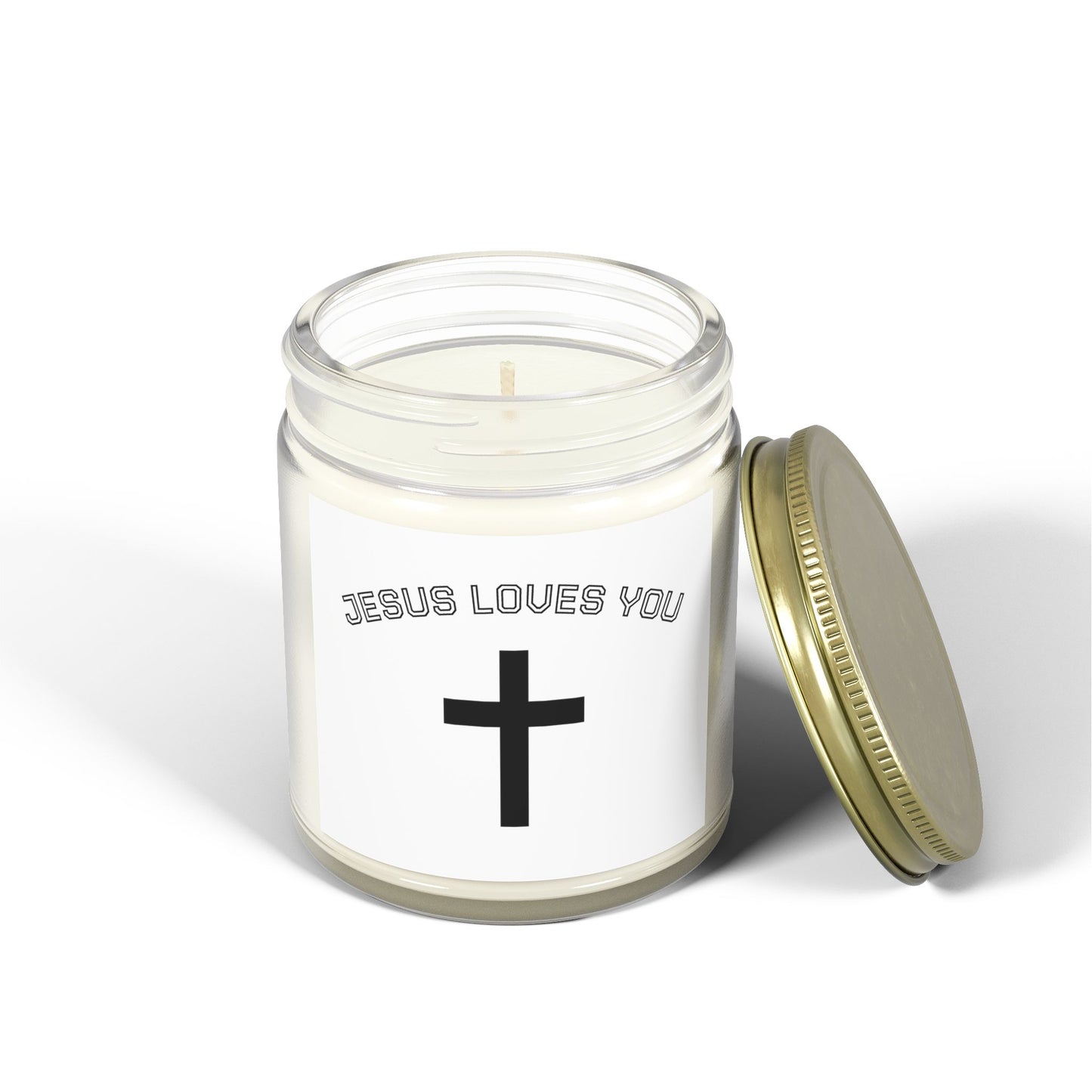 Christian Scented Candle, Jesus Loves You Candle, Spiritual Gift, Home Decor, Relaxation Candle, Faith-Based Gift