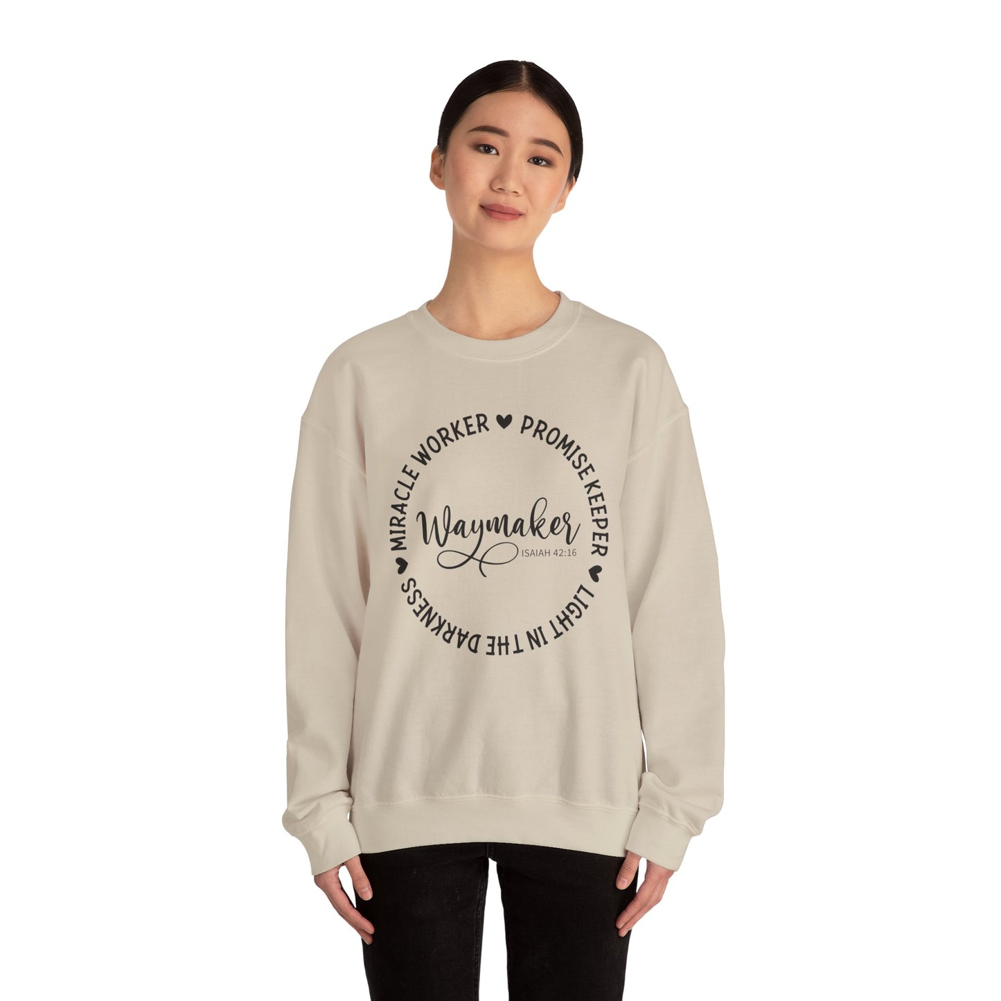 Waymaker Crewneck Sweatshirt, Faith-Inspired Apparel, Cozy Gift for Her, Inspirational Clothing, Religious Sweatshirt, Holiday Outfit
