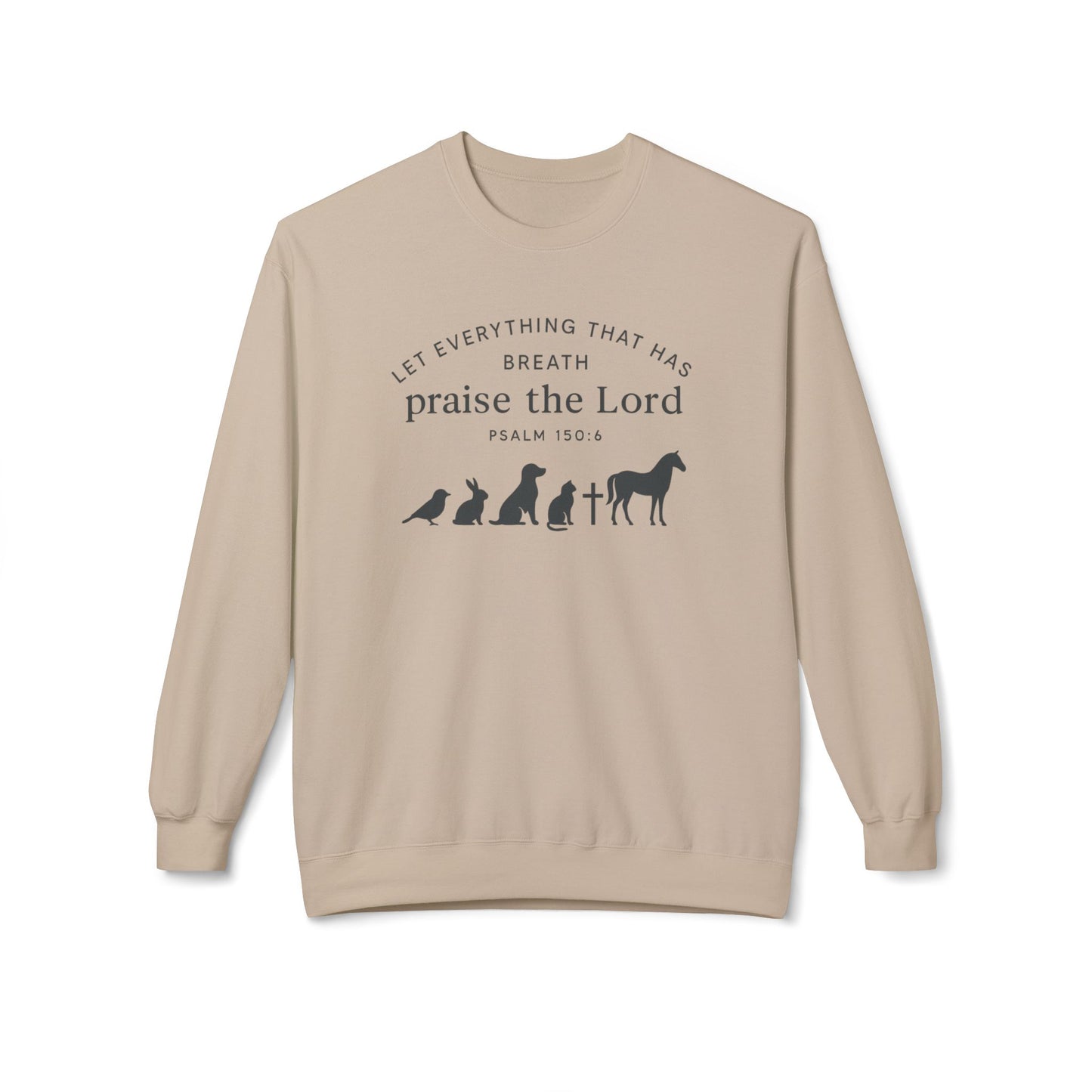 Inspirational Fleece Sweatshirt, Praise the Lord Collection, Cozy Crewneck, Faith-Based Gift, Christian Apparel, Perfect for Worship