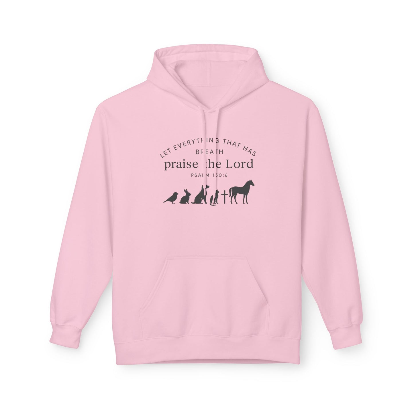 Praise the Lord Animal Silhouette Hoodie, Unisex Fleece Sweatshirt, Christian Gift, Cozy Wear, Spiritual Apparel