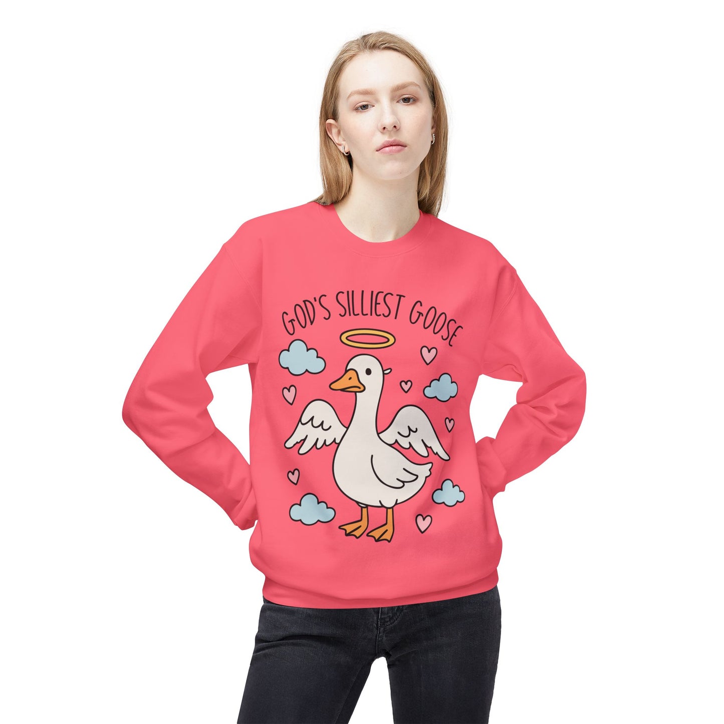 God's Silliest Goose Crewneck Sweatshirt, Funny Sweatshirt, Unisex Pullover, Gift for Animal Lovers, Quirky Casualwear
