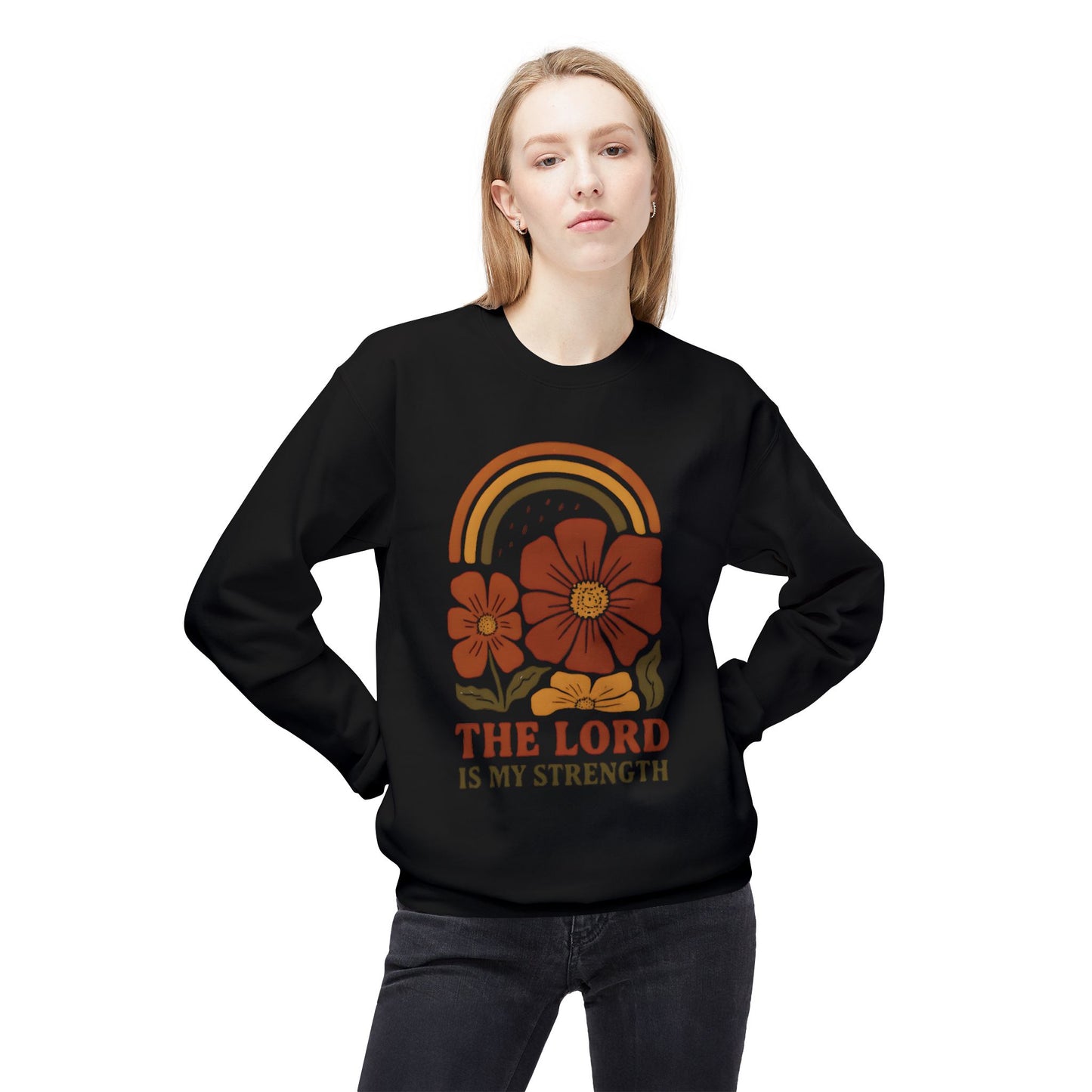 Faith-Inspired Fleece Crewneck Sweatshirt, Cozy, Inspirational Gift, Christian Apparel, Everyday Comfort, Religious Sweatshirt