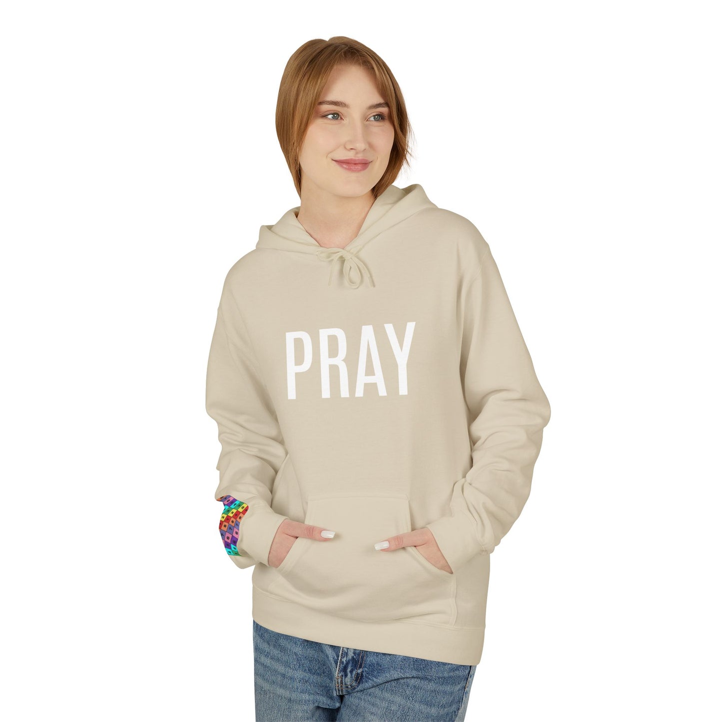 Pray Fleece Hoodie, Unisex Softstyle Hoodie, Cozy Prayer Hooded Sweatshirt, Inspirational Apparel, Perfect for Relaxation or Gifts