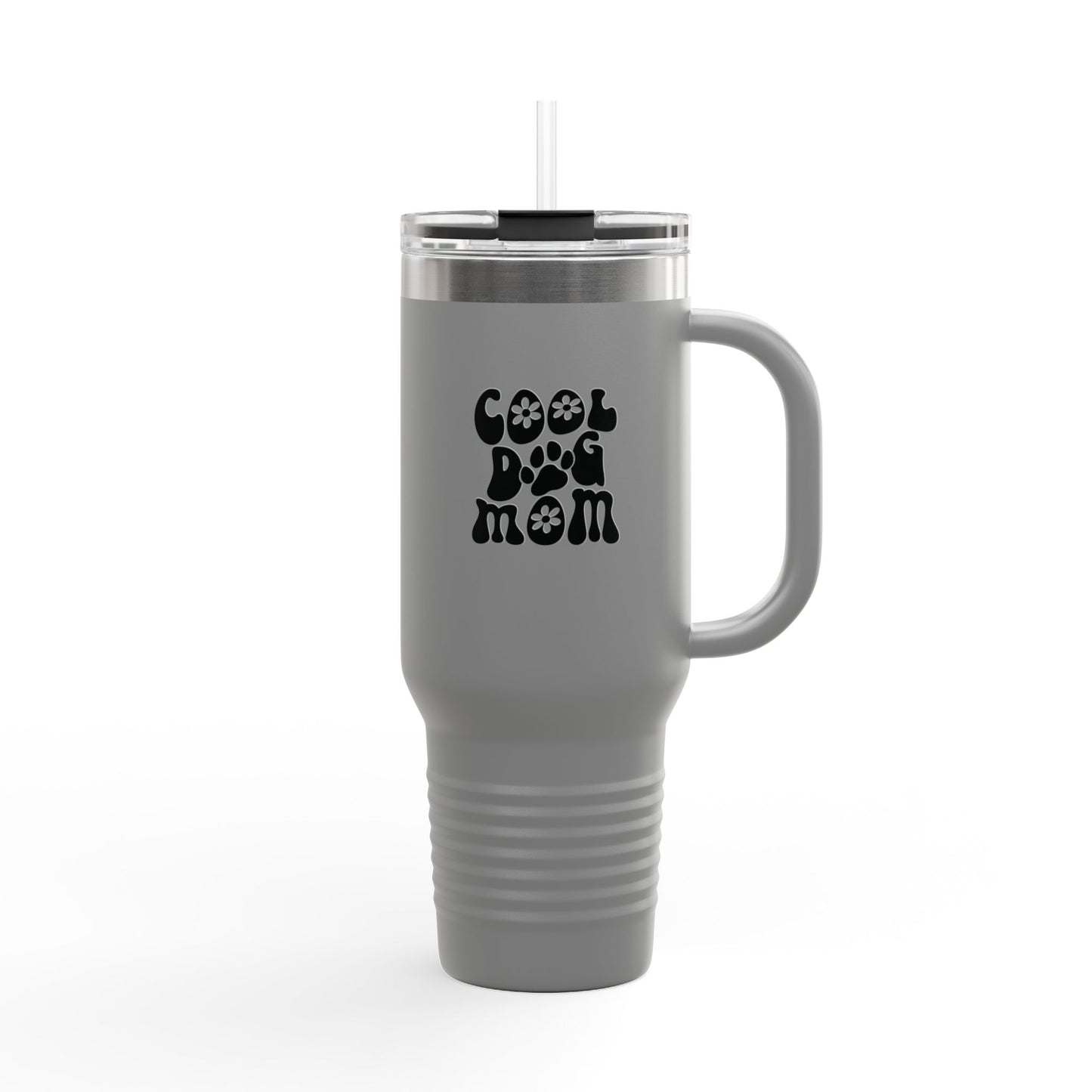 Cool Dog Mom Insulated Travel Mug, 40oz - Trendy Pet Lover Gift, Dog Lover Mug, Travel Tumbler, Hot Drink Cup, Funny Dog Mom Design