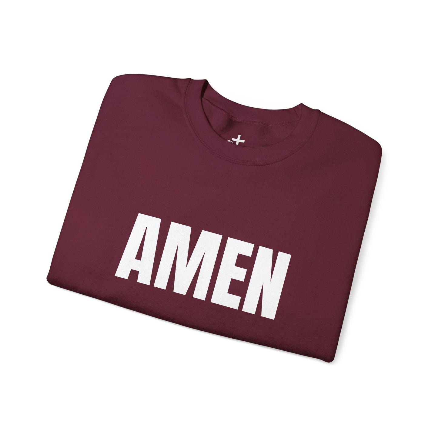 Amen Unisex Heavy Blend™ Crewneck Sweatshirt, Faith Sweatshirt, Christian Apparel, Cozy Gift, Casual Style, Year-Round Wear