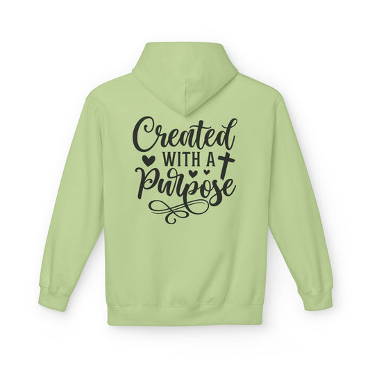 Inspired Fleece Hoodie with Heart and Cross Design, Christian Gift, Casual Wear, Everyday Comfort, Faith-Based Apparel, Cozy Hoodie