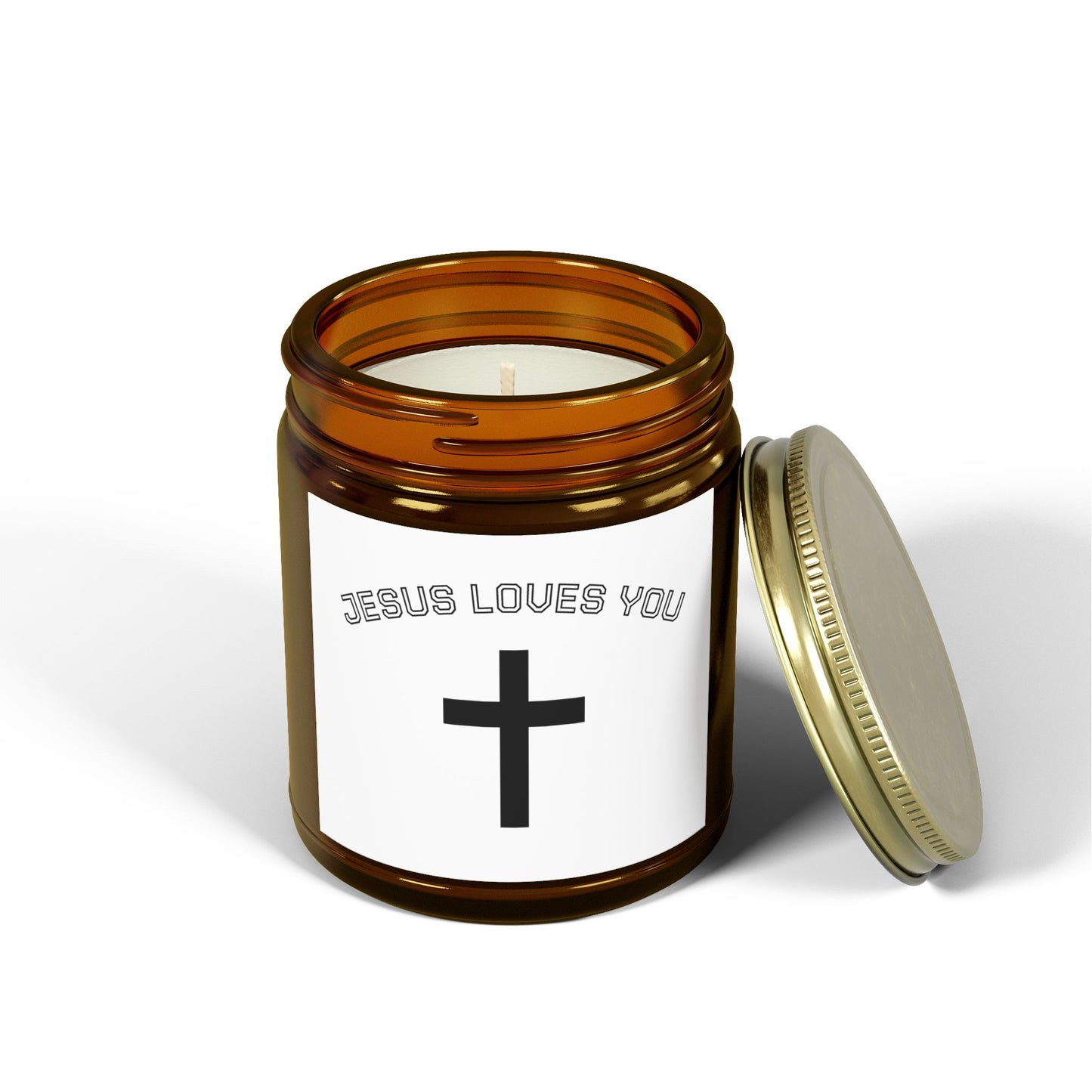 Christian Scented Candle, Jesus Loves You Candle, Spiritual Gift, Home Decor, Relaxation Candle, Faith-Based Gift