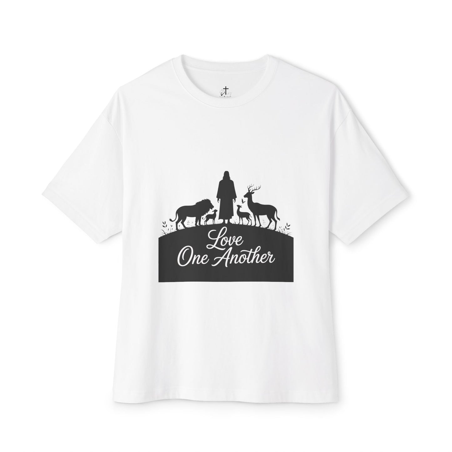Unisex Oversized Tee with 'Love One Another' Design, Cozy Casual Wear, Gift for friends, Everyday Relaxed Top, Christian Apparel