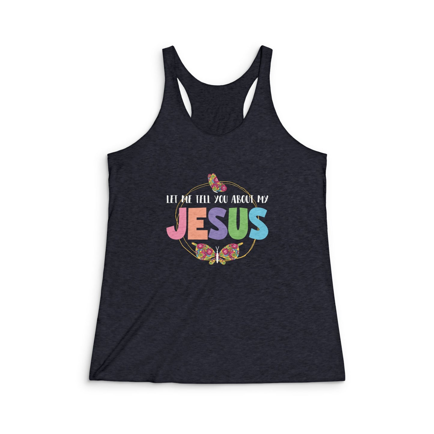Jesus Butterfly Racerback Tank, Inspirational Fitness Top, Christian Workout Shirt, Birthday Gift, Summer Style, Casual Apparel