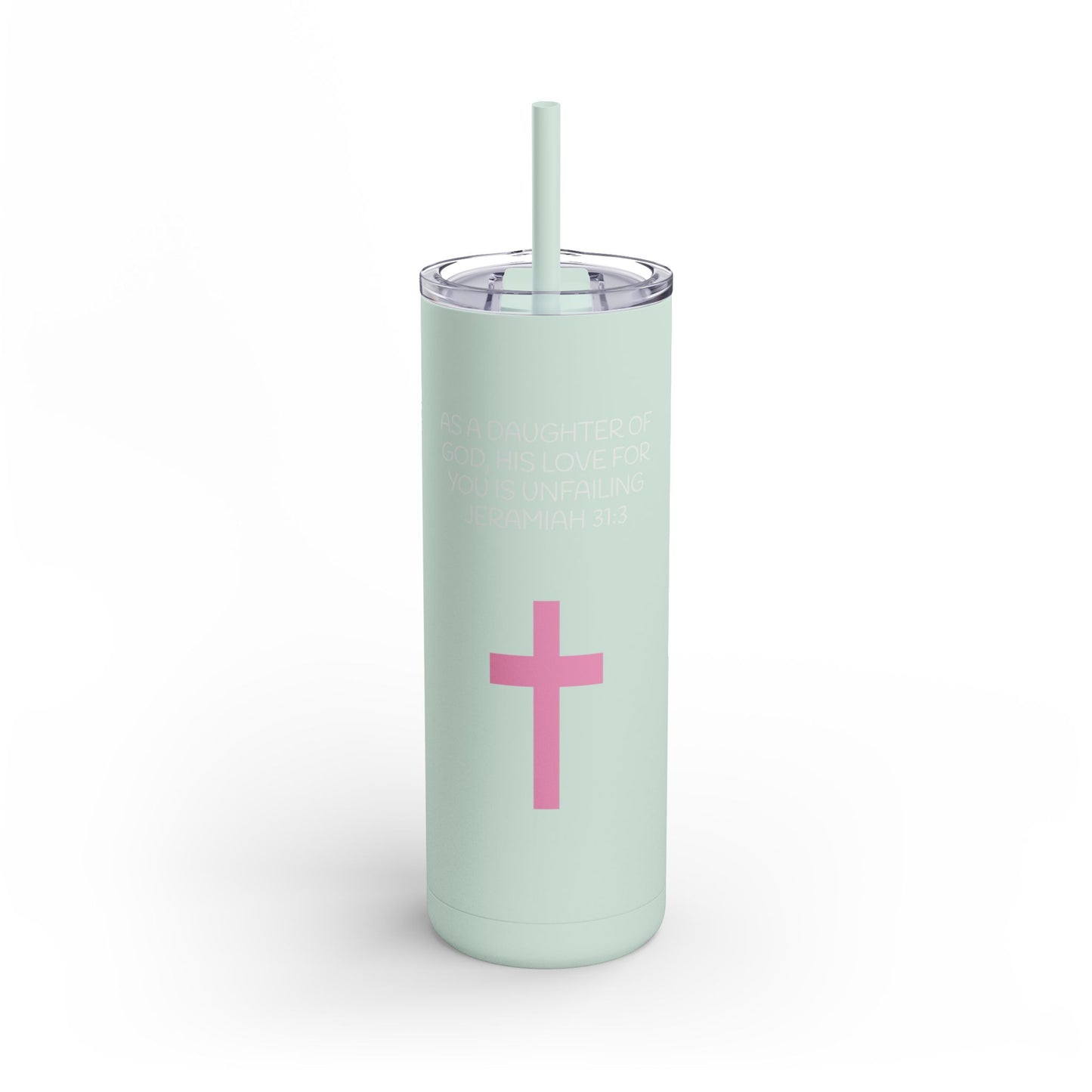 Faith-Inspired Matte Tumbler with Scripture, Christian Gift for Daughters, 20oz Travel Mug, Inspirational Drinkware, Birthday Gift, [...]