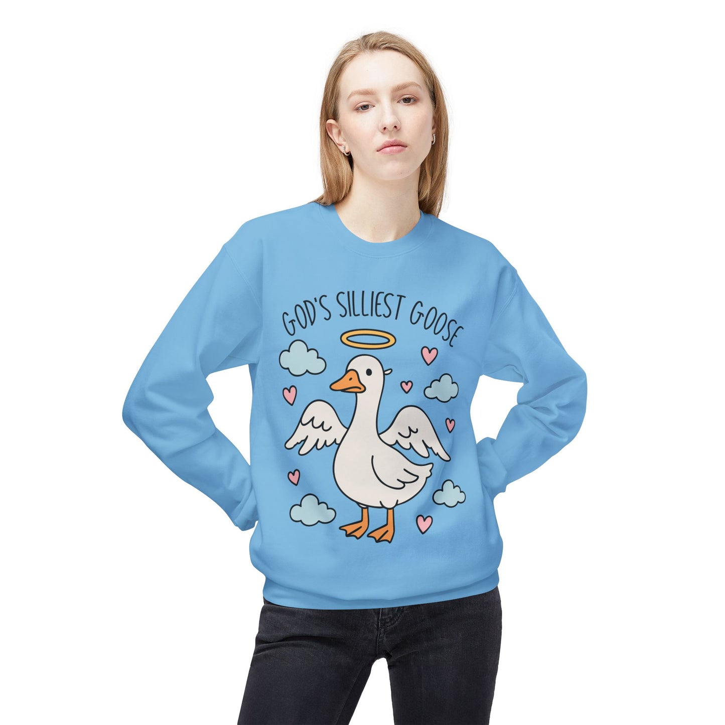 God's Silliest Goose Crewneck Sweatshirt, Funny Sweatshirt, Unisex Pullover, Gift for Animal Lovers, Quirky Casualwear