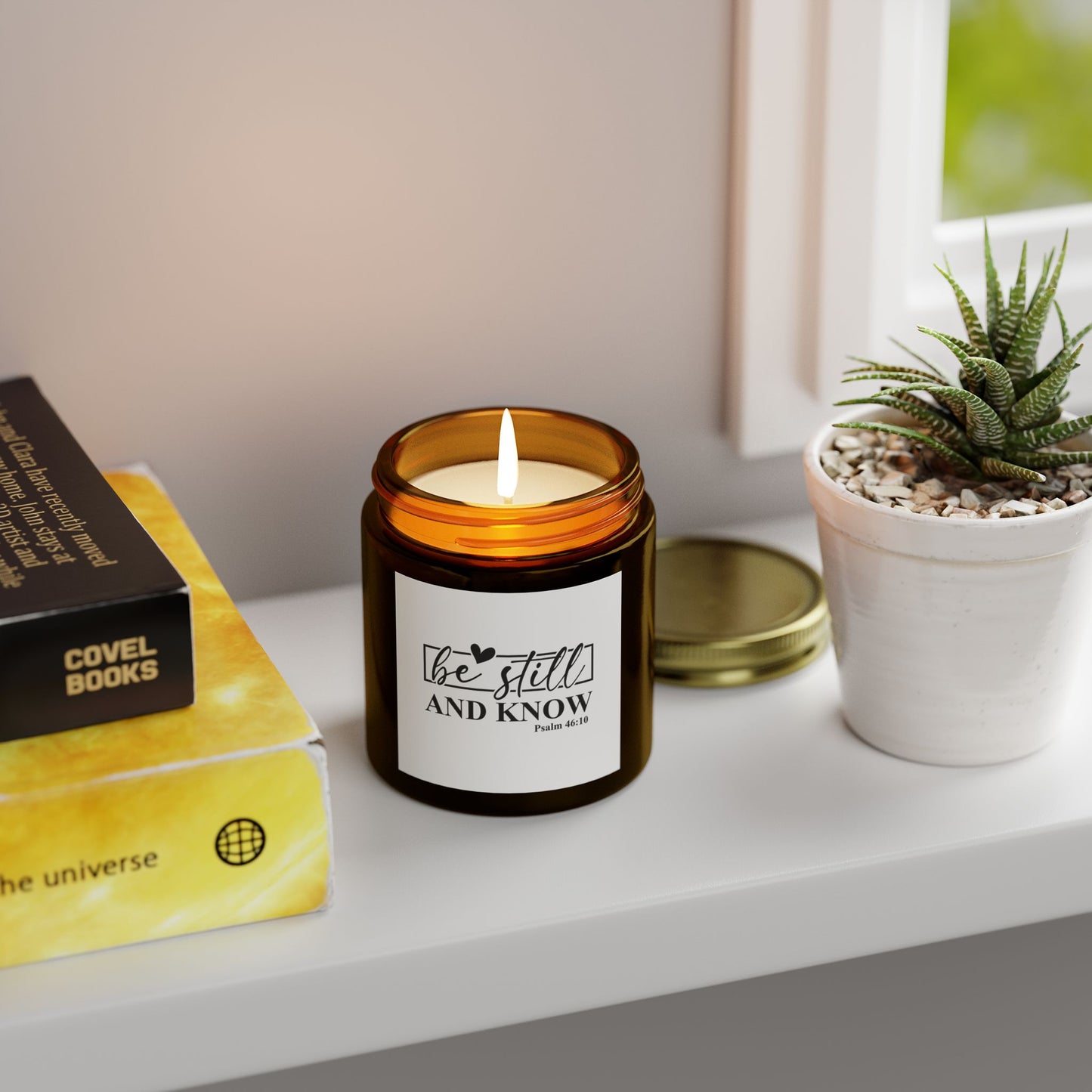 Be Still Candle - Scented Coconut Apricot Wax | Spiritual Home Decor, Gift for Mom, Meditation, Relaxation, Self-Care