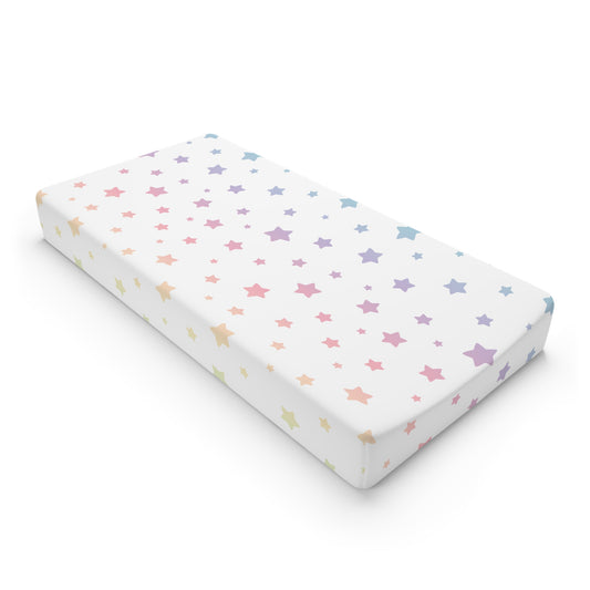 Colorful Star Baby Changing Pad Cover, Nursery Decor, Baby Shower Gift, Soft Cotton Bedding, Gender Neutral Baby Essentials