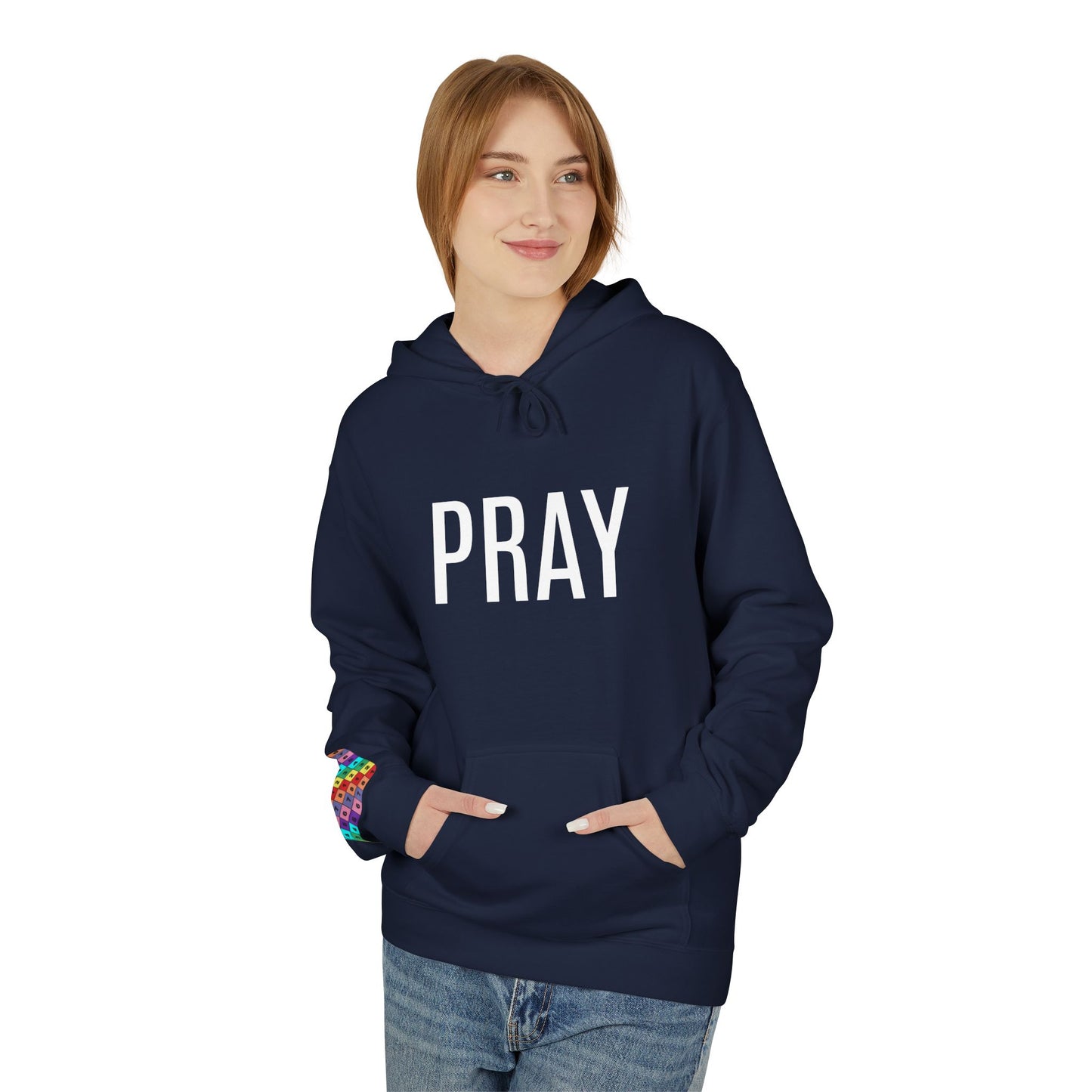 Pray Fleece Hoodie, Unisex Softstyle Hoodie, Cozy Prayer Hooded Sweatshirt, Inspirational Apparel, Perfect for Relaxation or Gifts