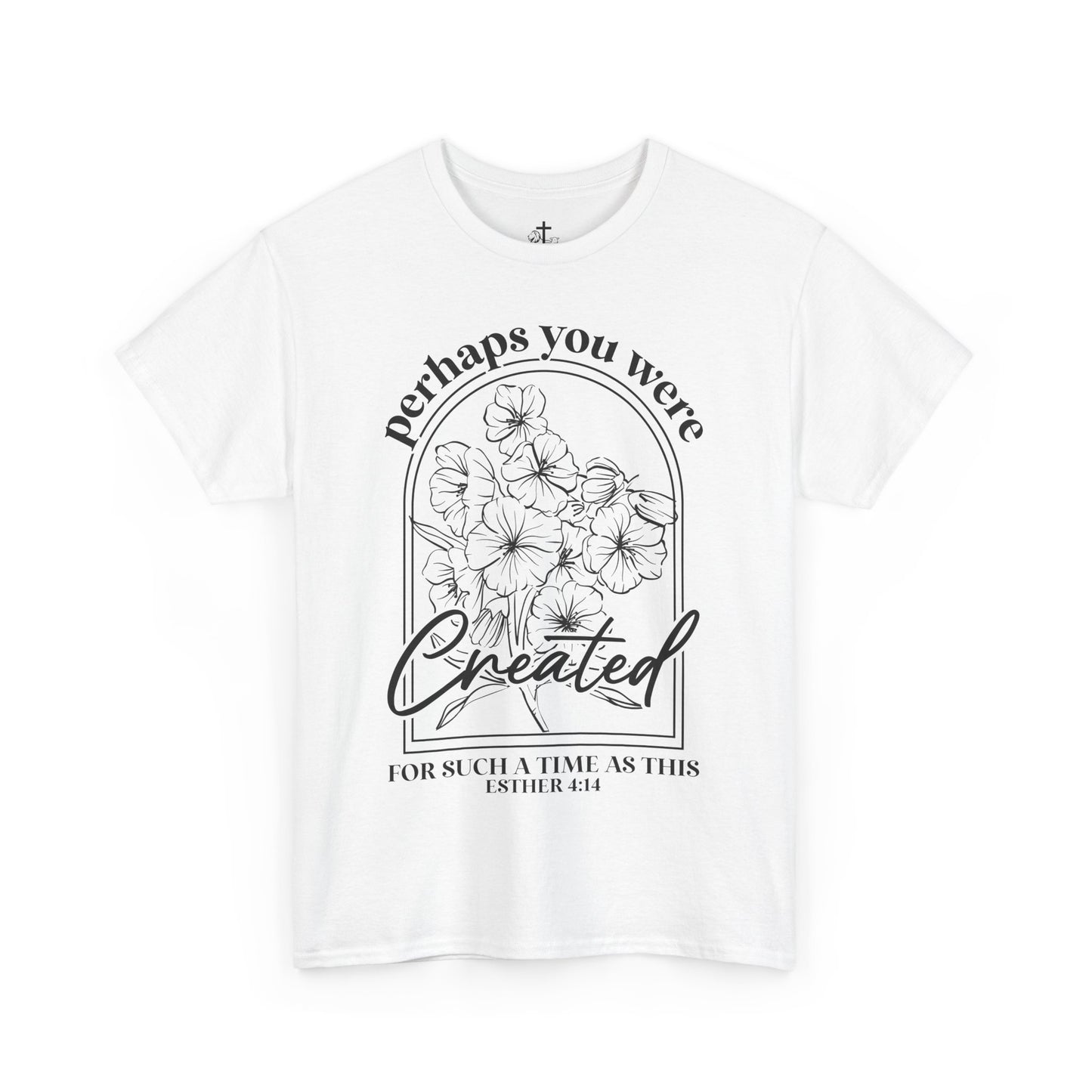 Created Floral Quote Unisex Tee, Inspirational Faith Cotton T-Shirt, Comfortable Graphic Shirt, Perfect Gift for Friends, Christian Apparel