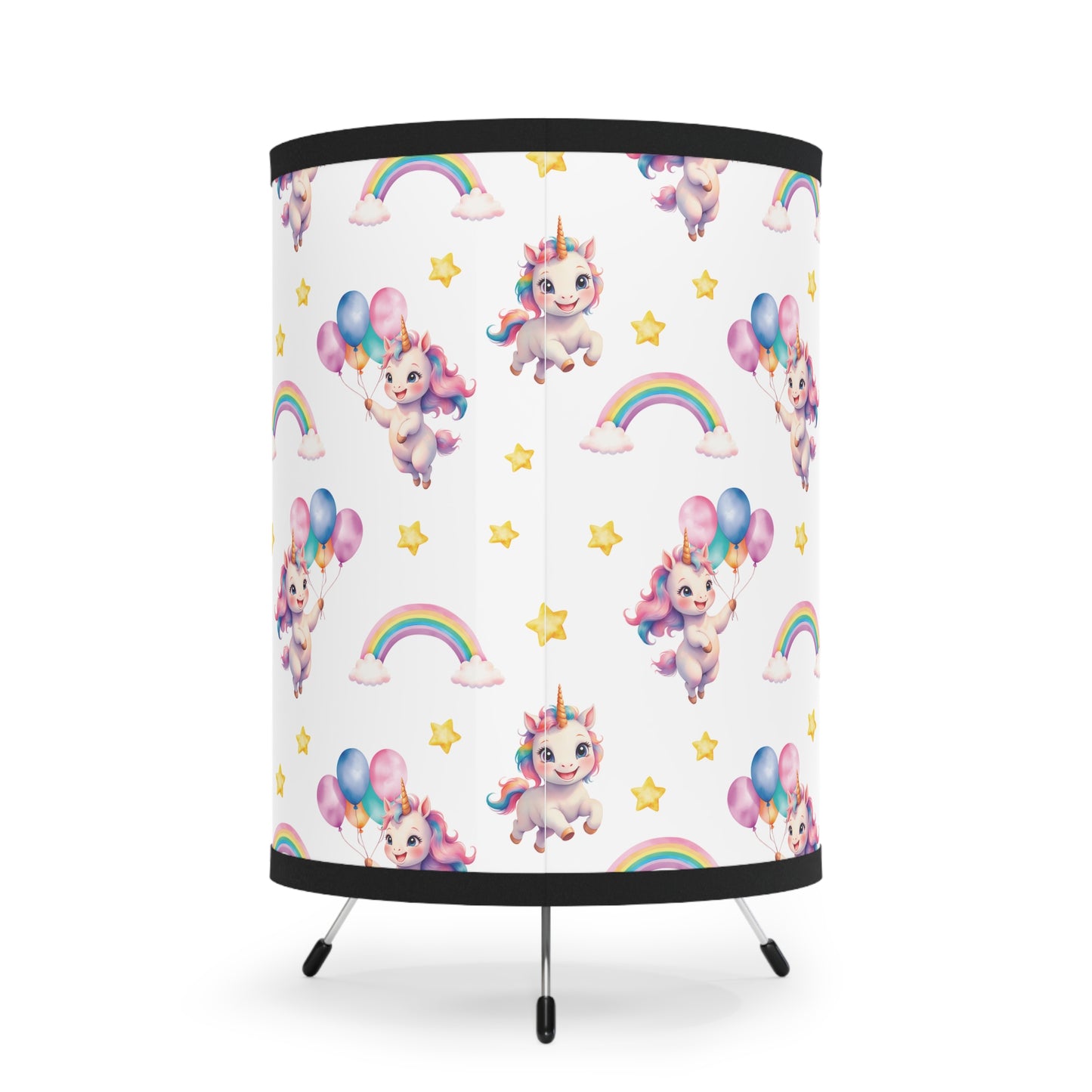 Whimsical Unicorn Tripod Lamp, Rainbow Home Decor, Kid's Room Lighting, Birthday Gift, Playroom Accent, Magical Nursery Lamp