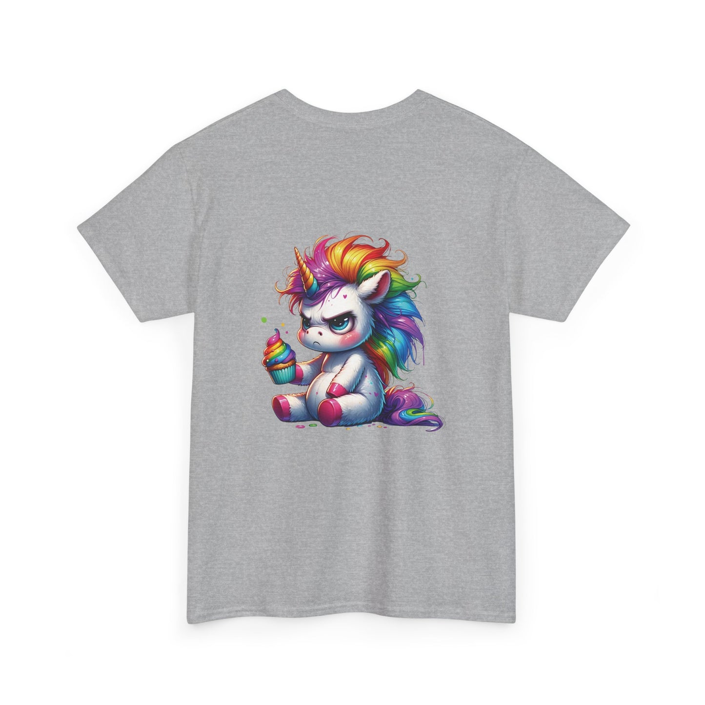 Rainbow Unicorn Heavy Cotton Tee | Fun Gift for Kids, Pride Month Apparel, Cute Animal T-shirt, Birthday Present, Summer Fashion
