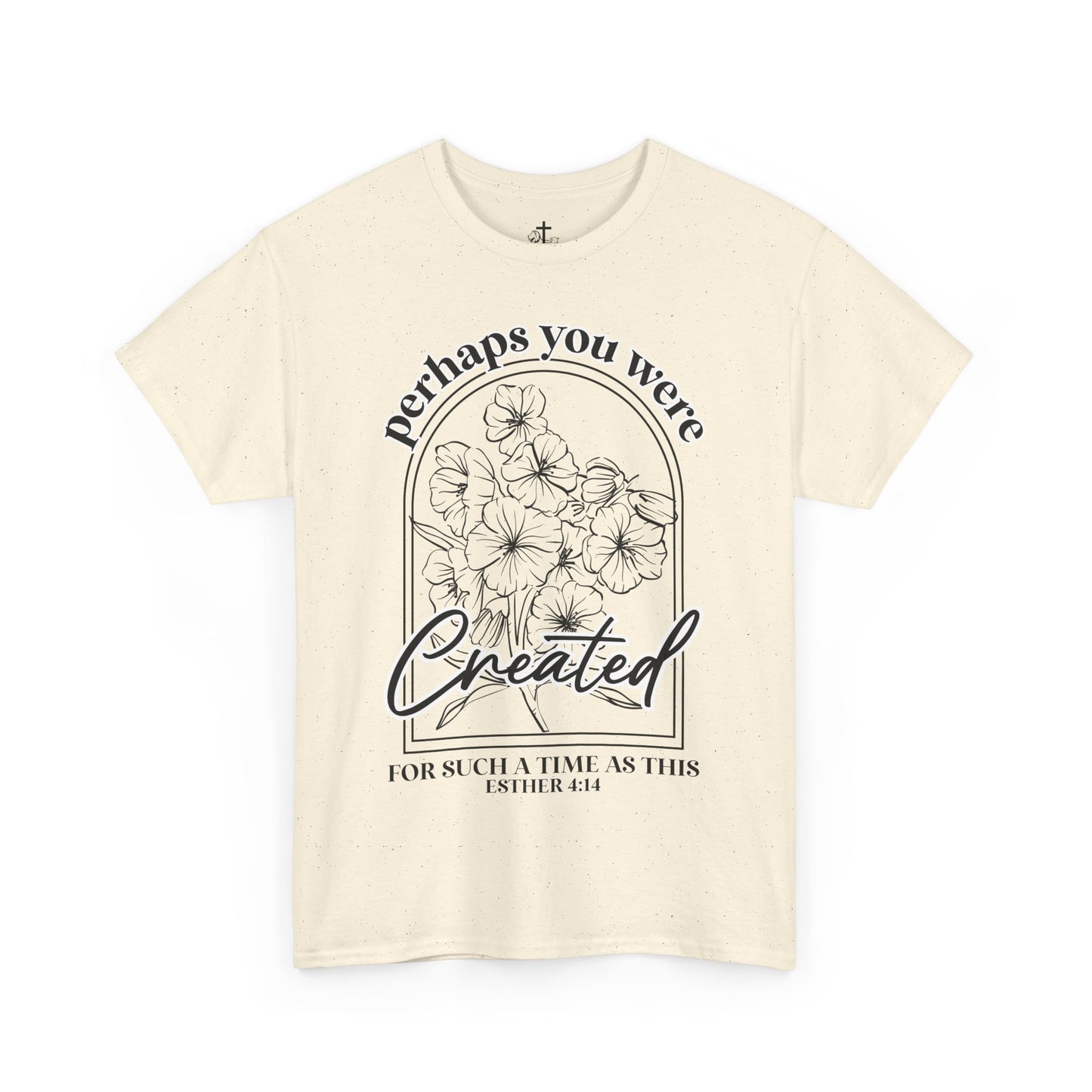 Created Floral Quote Unisex Tee, Inspirational Faith Cotton T-Shirt, Comfortable Graphic Shirt, Perfect Gift for Friends, Christian Apparel