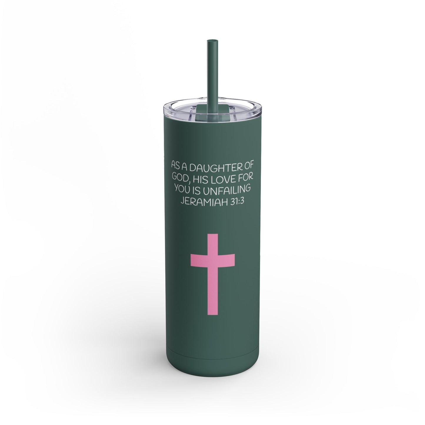 Faith-Inspired Matte Tumbler with Scripture, Christian Gift for Daughters, 20oz Travel Mug, Inspirational Drinkware, Birthday Gift, [...]