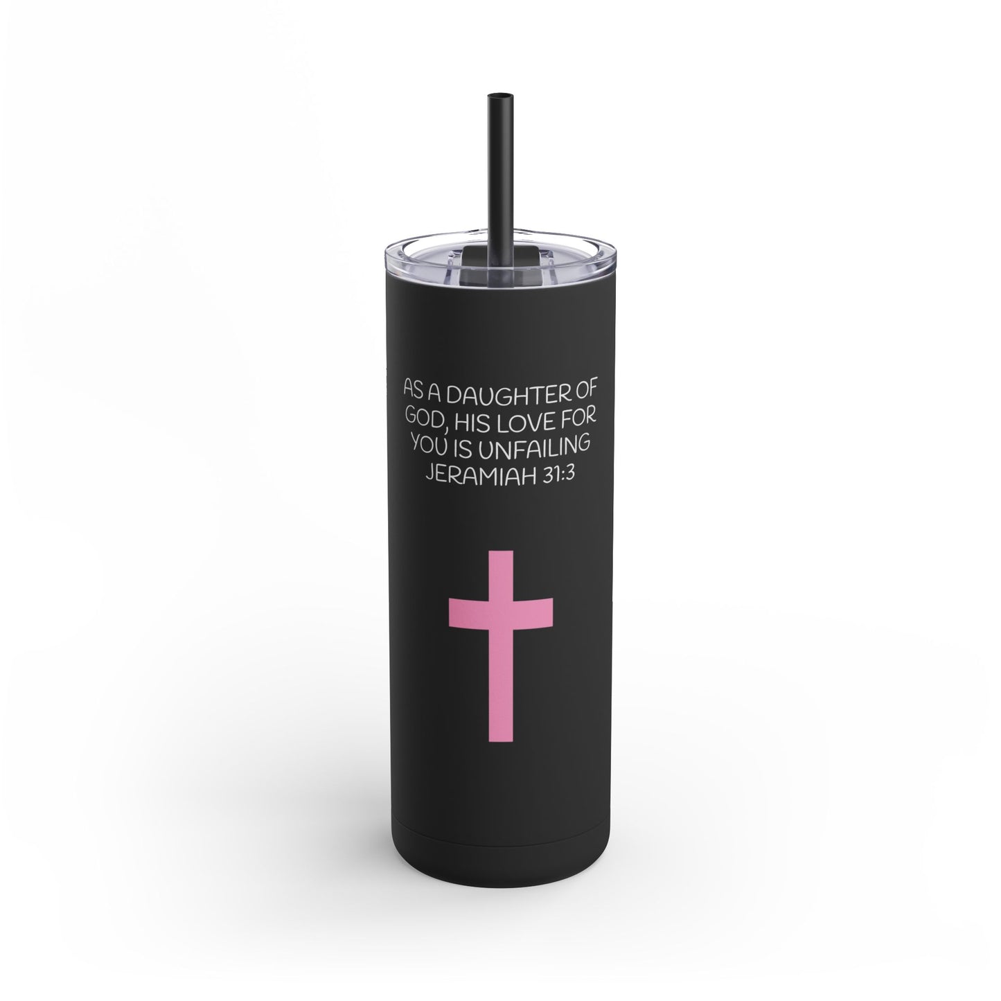 Faith-Inspired Matte Tumbler with Scripture, Christian Gift for Daughters, 20oz Travel Mug, Inspirational Drinkware, Birthday Gift, [...]