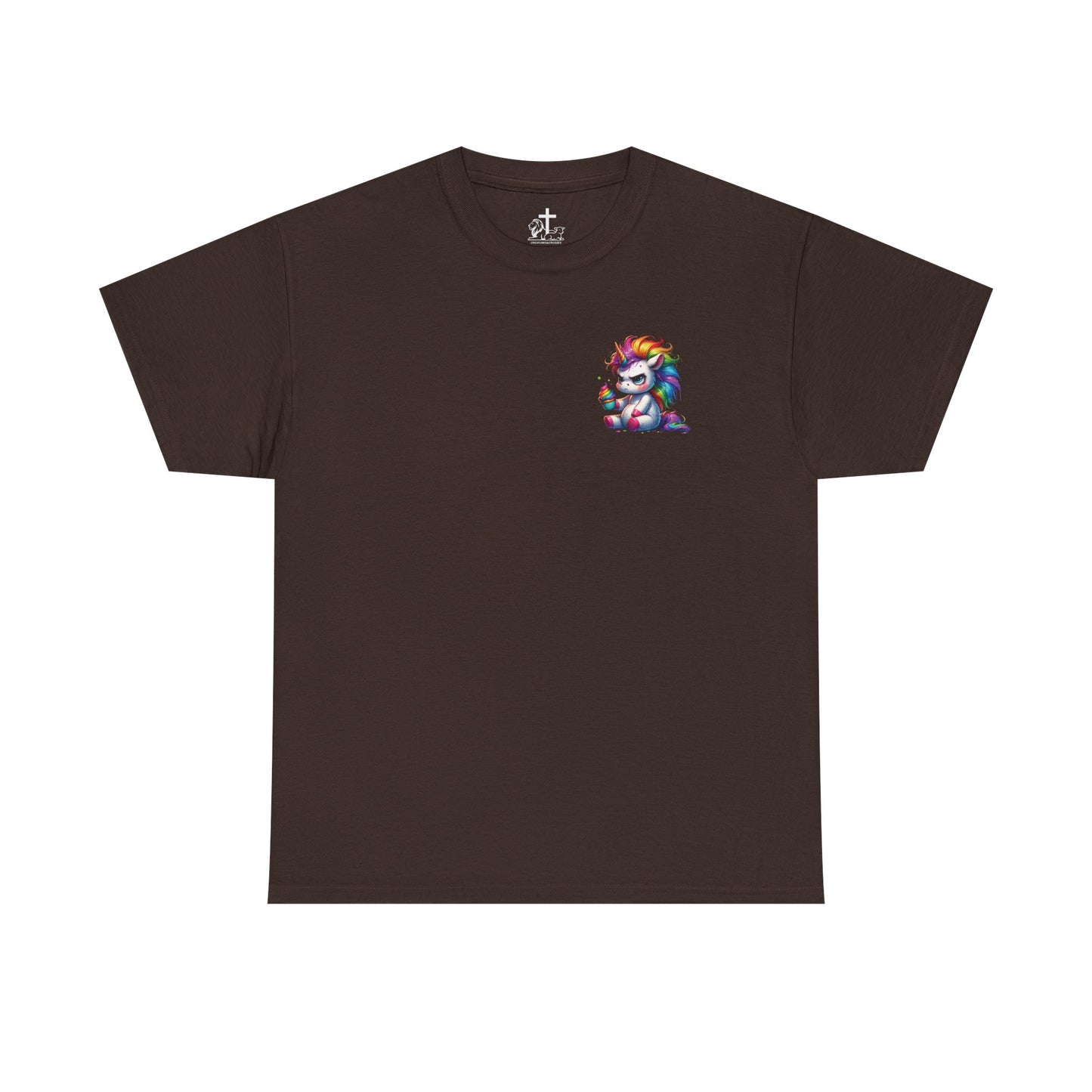 Rainbow Unicorn Heavy Cotton Tee | Fun Gift for Kids, Pride Month Apparel, Cute Animal T-shirt, Birthday Present, Summer Fashion
